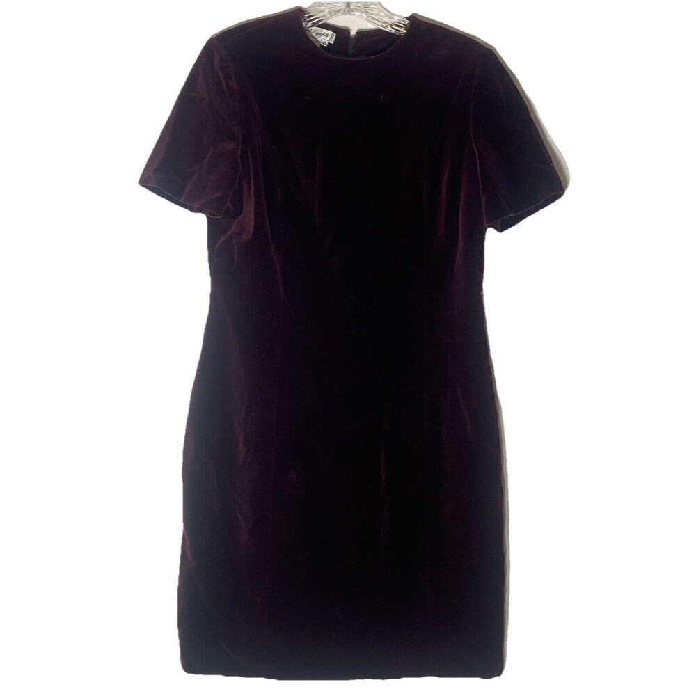 Karl Lagerfeld Burgundy Velvet Dress Size 42 /large/14 - Picture 1 of 9